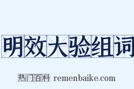 明效大验组词是什么意思的图片